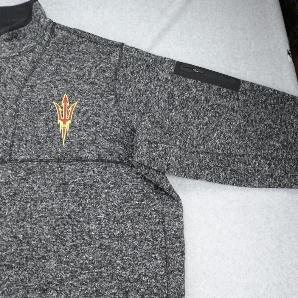 Arizona State Sun Devils ASU Pullover Mens 3XL Gray Heather Zip Sweater Antigua - Picture 4 of 16